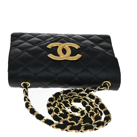 CHANEL CC Mini Matelasse Chain Shoulder Bag Satin Black GHW Vintage 648RL403 - Picture 2 of 16
